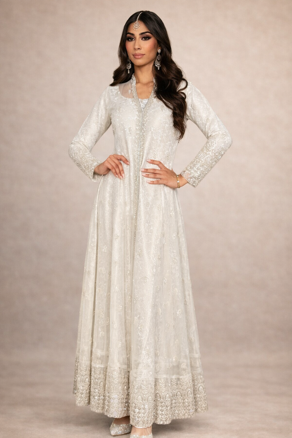 Shop Light Grey Wedding Gown Dress | Mizna By Gulnaaz – Gulnaaz