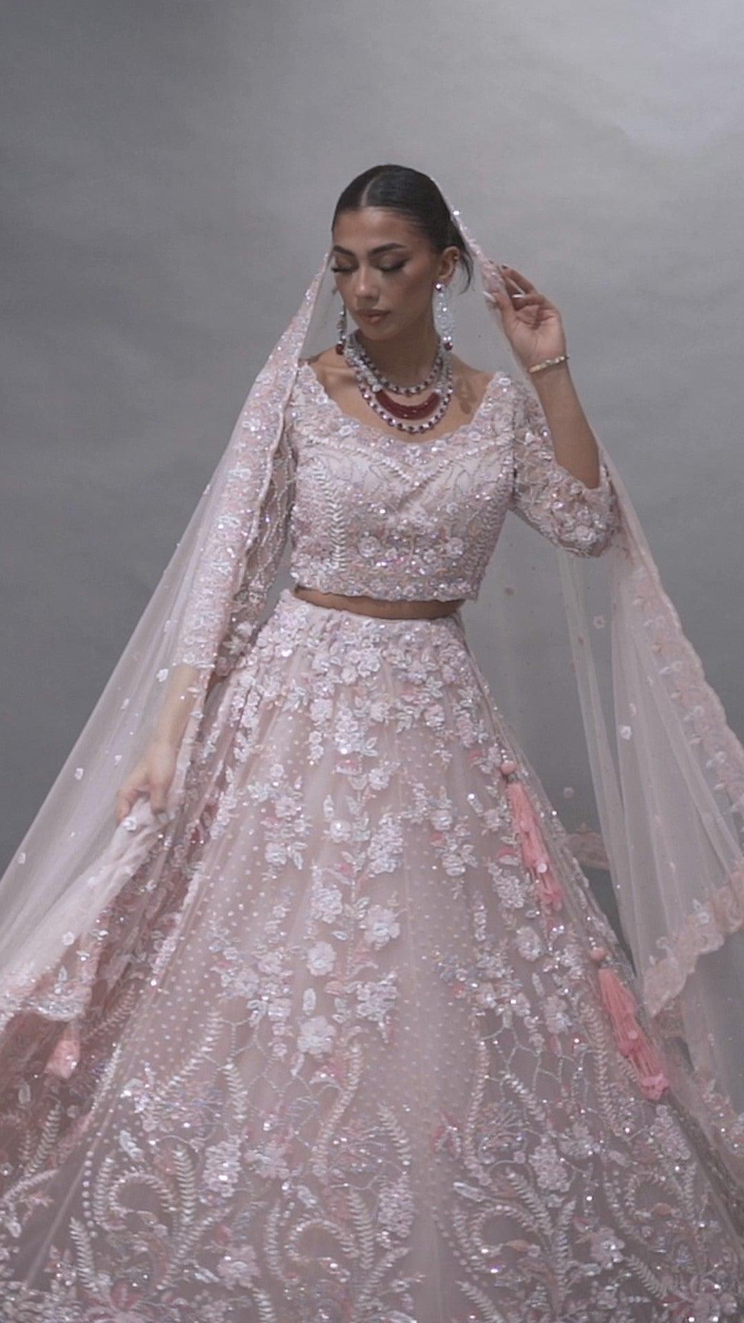 bridal baby pink lehenga
