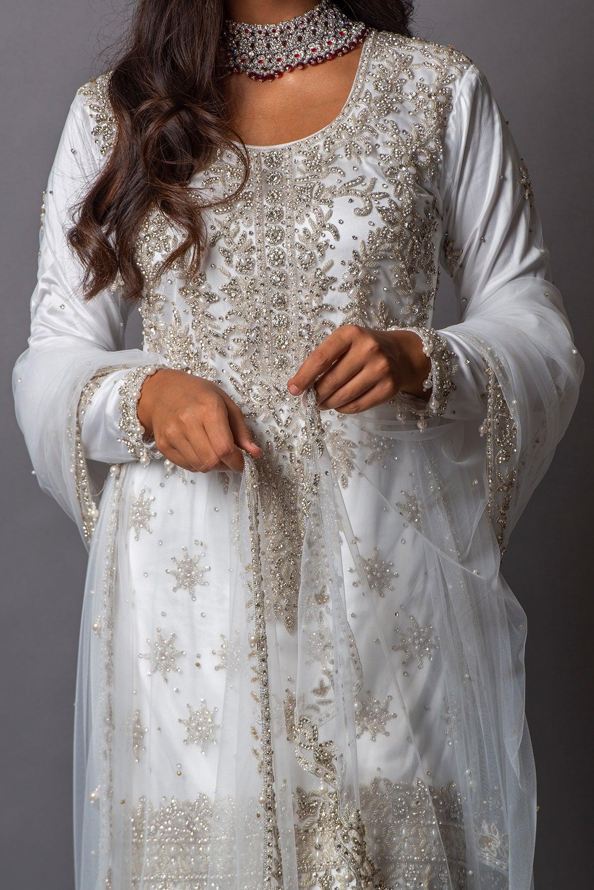 white gharara set