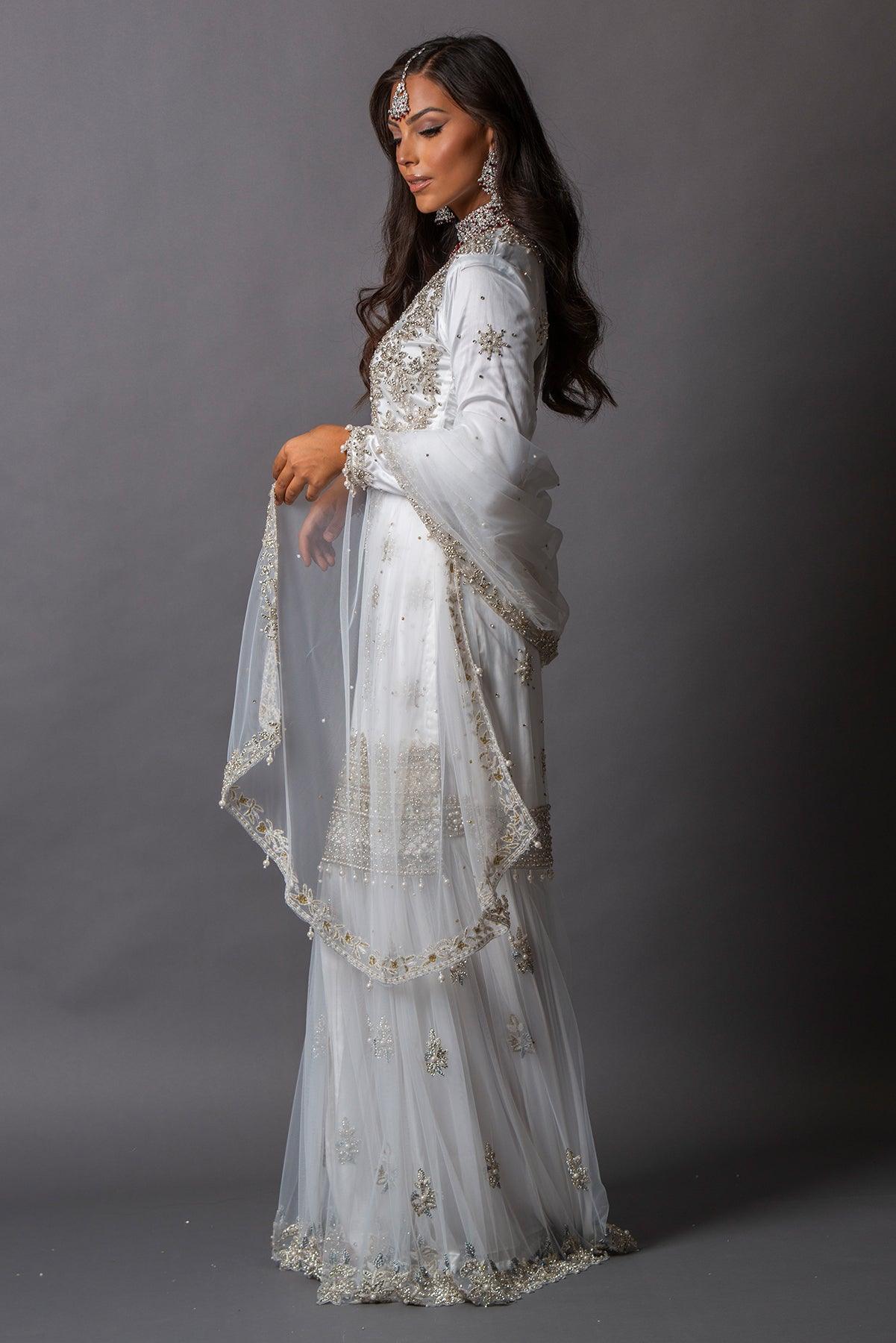 white gharara dress