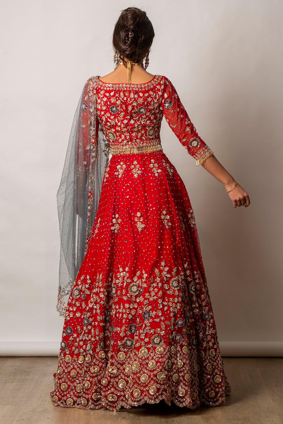 red lehenga choli