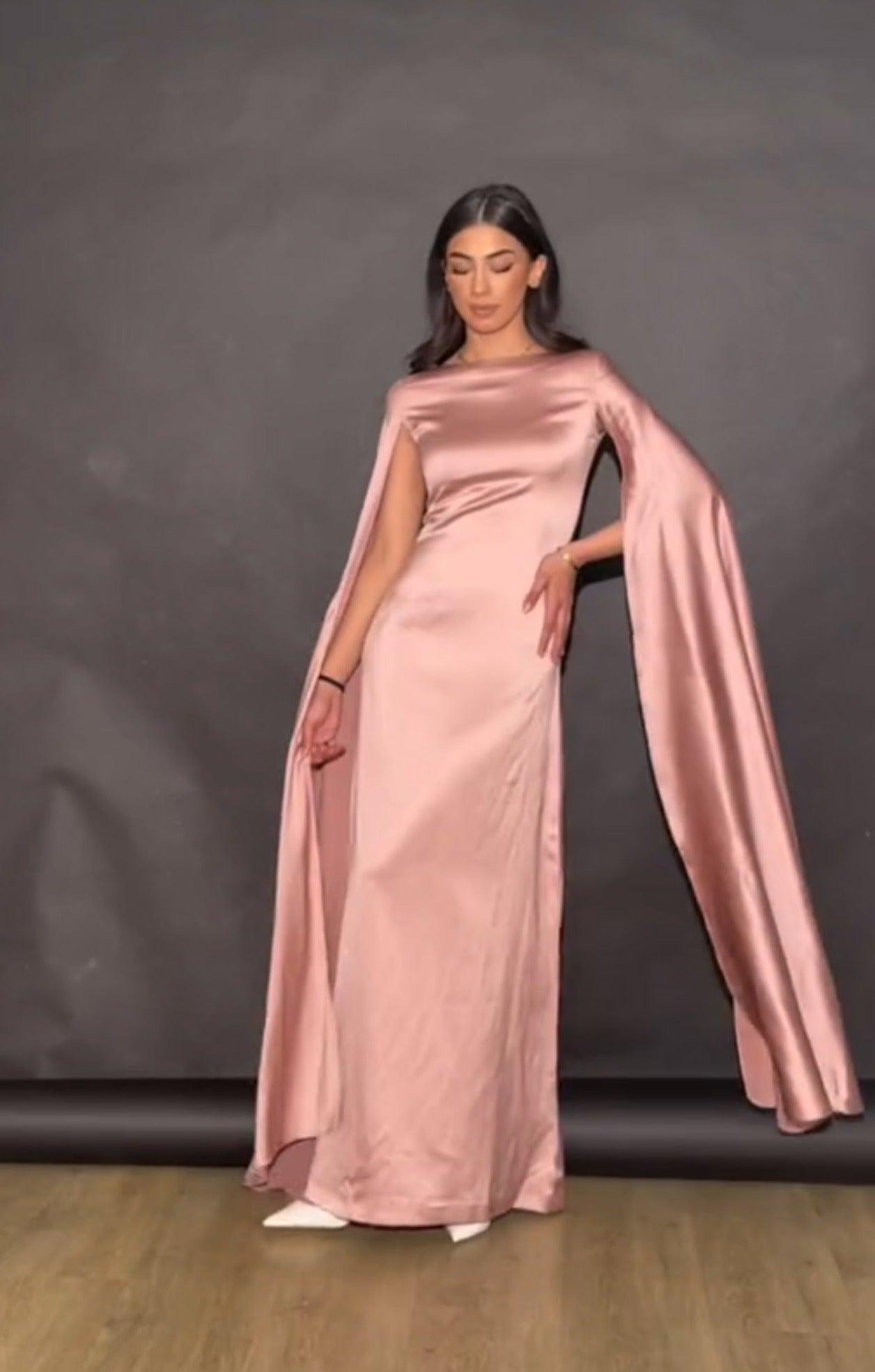 satin long dress