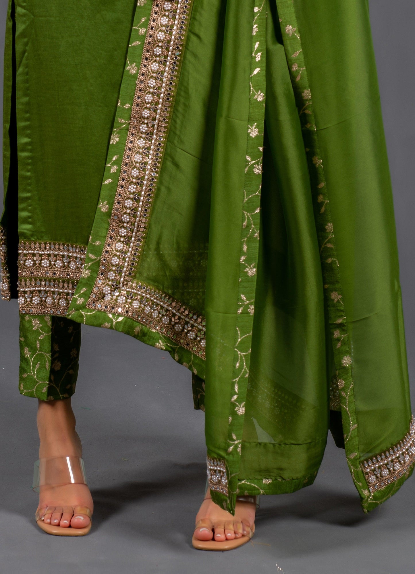 satin silk pant and kurta set