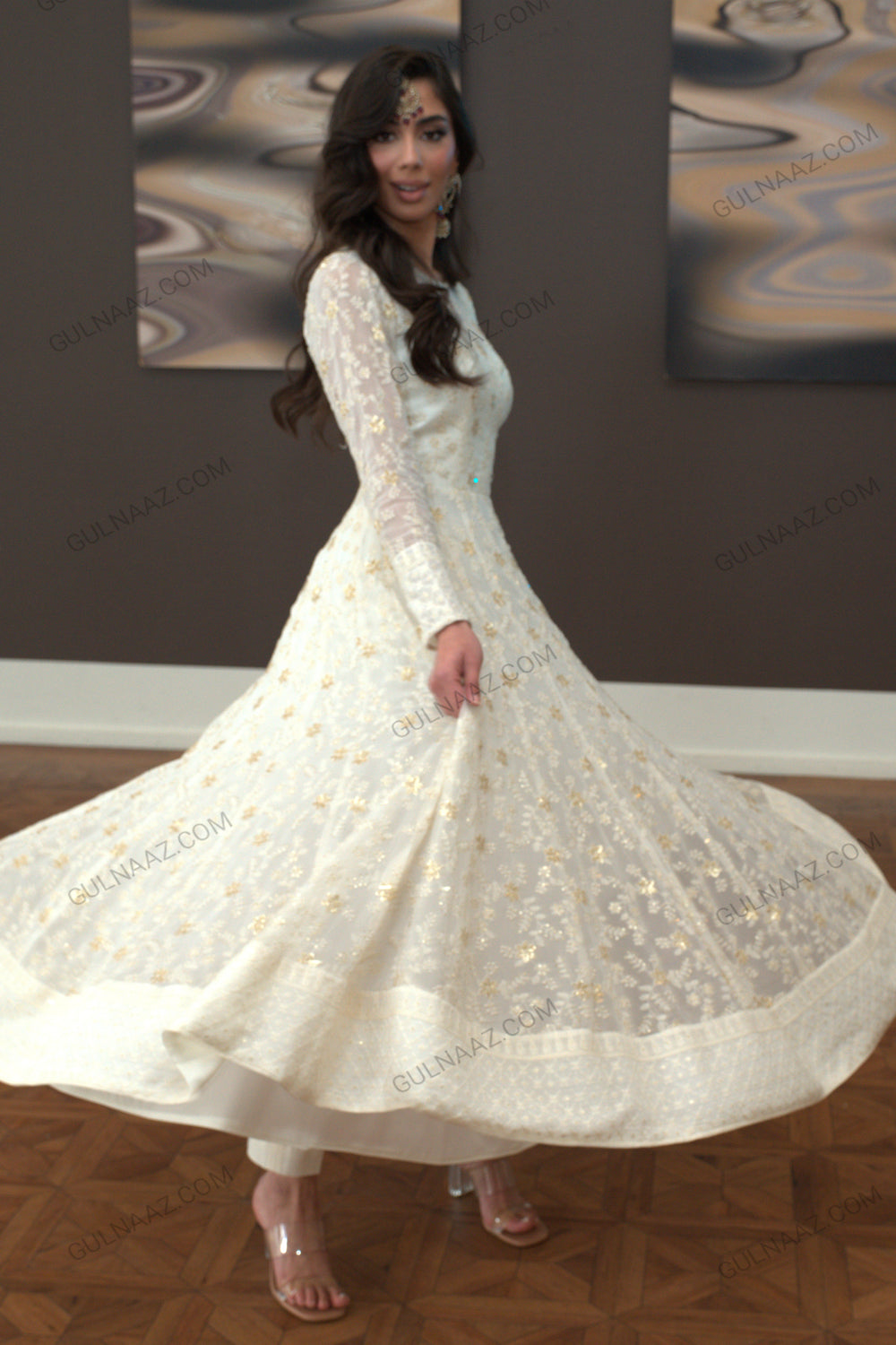 White chikankari anarkali outlet suits