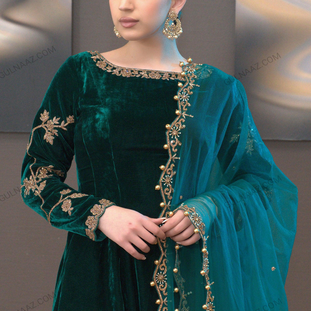 velvet anarkali dress