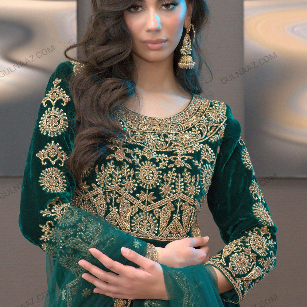 
                  
                    Sea green top with dupatta and pant
                  
                