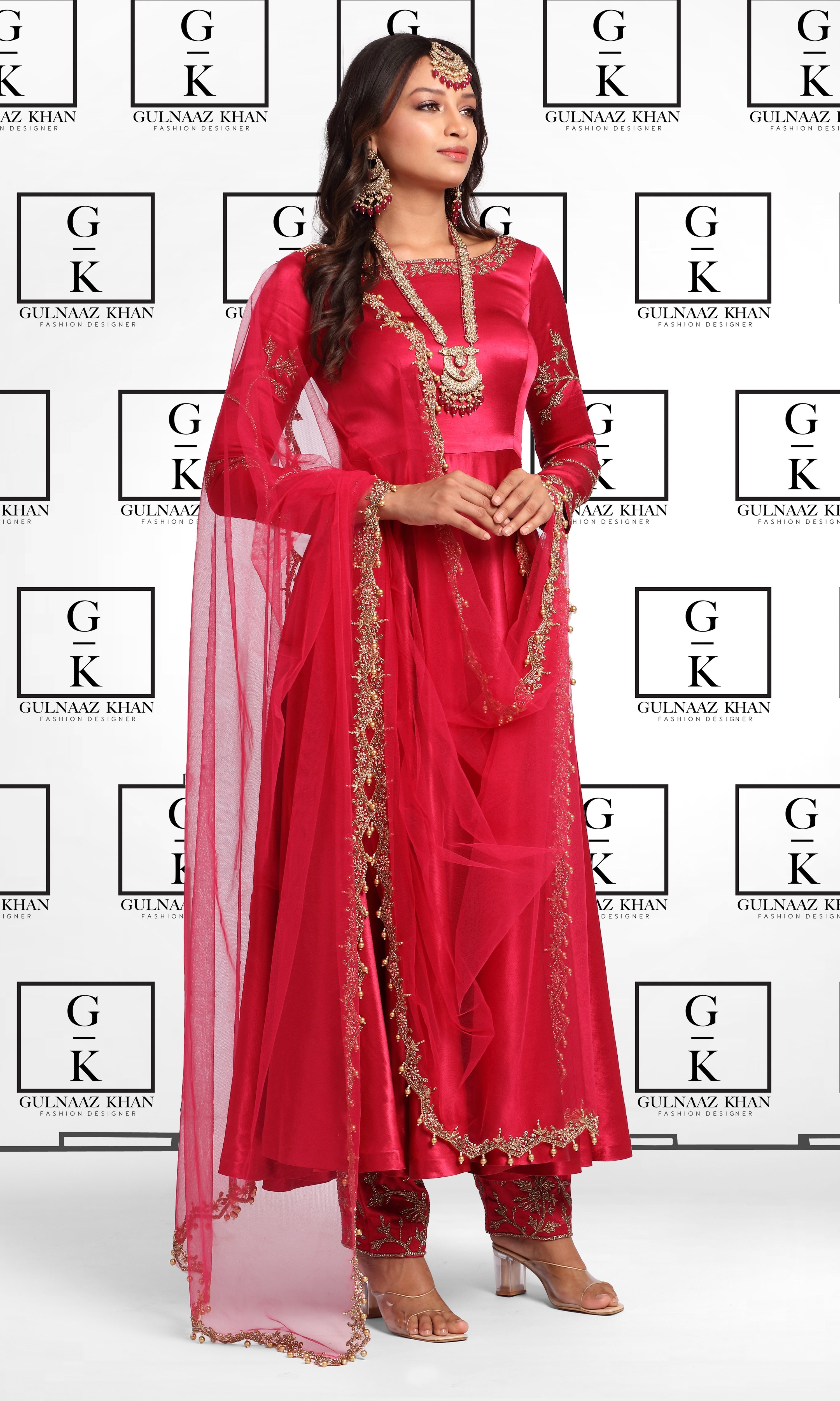 red anarkali