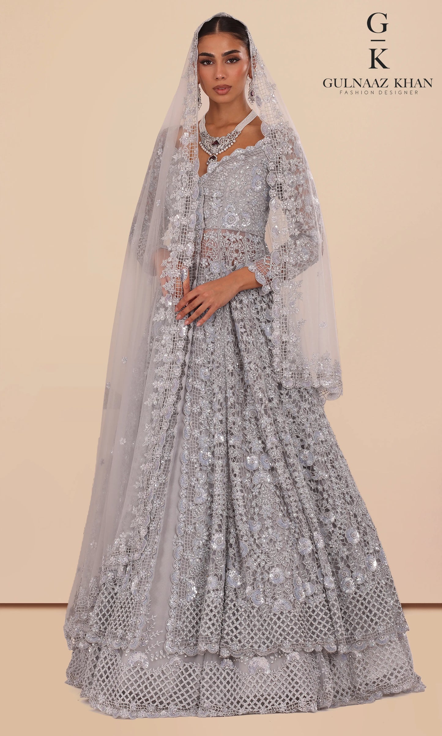 Designer raw silk net sharara outfit with dupatta