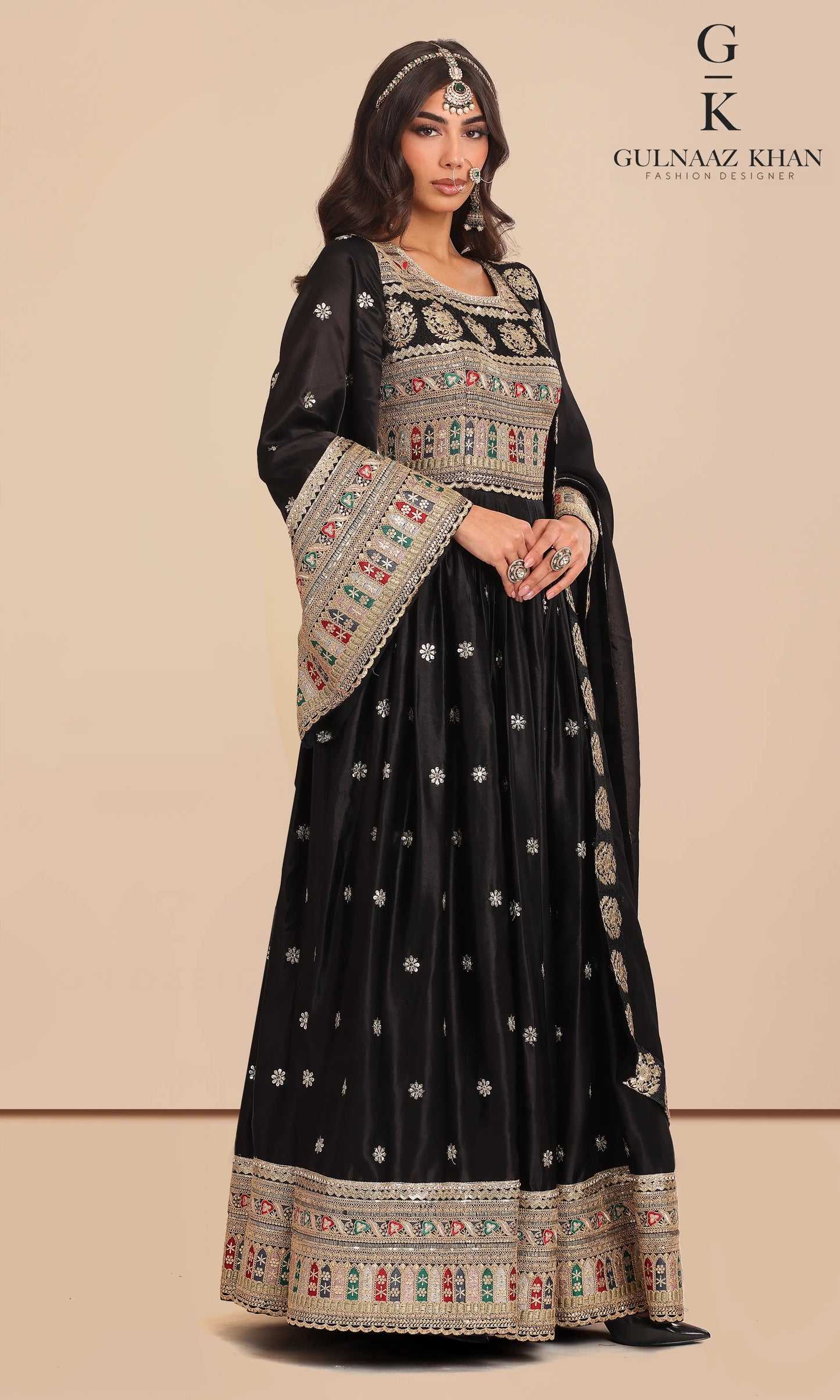 Zarlasht Black Afghan Dress in Pure Silk | Designer Ethnic Wear 34 Zarlasht Black Afghan Dress in Pure Silk | Designer Ethnic Wear 34