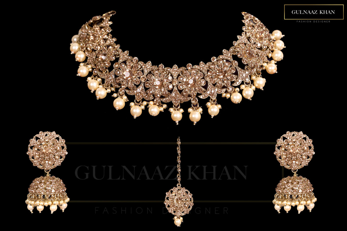 gold plated kundan set