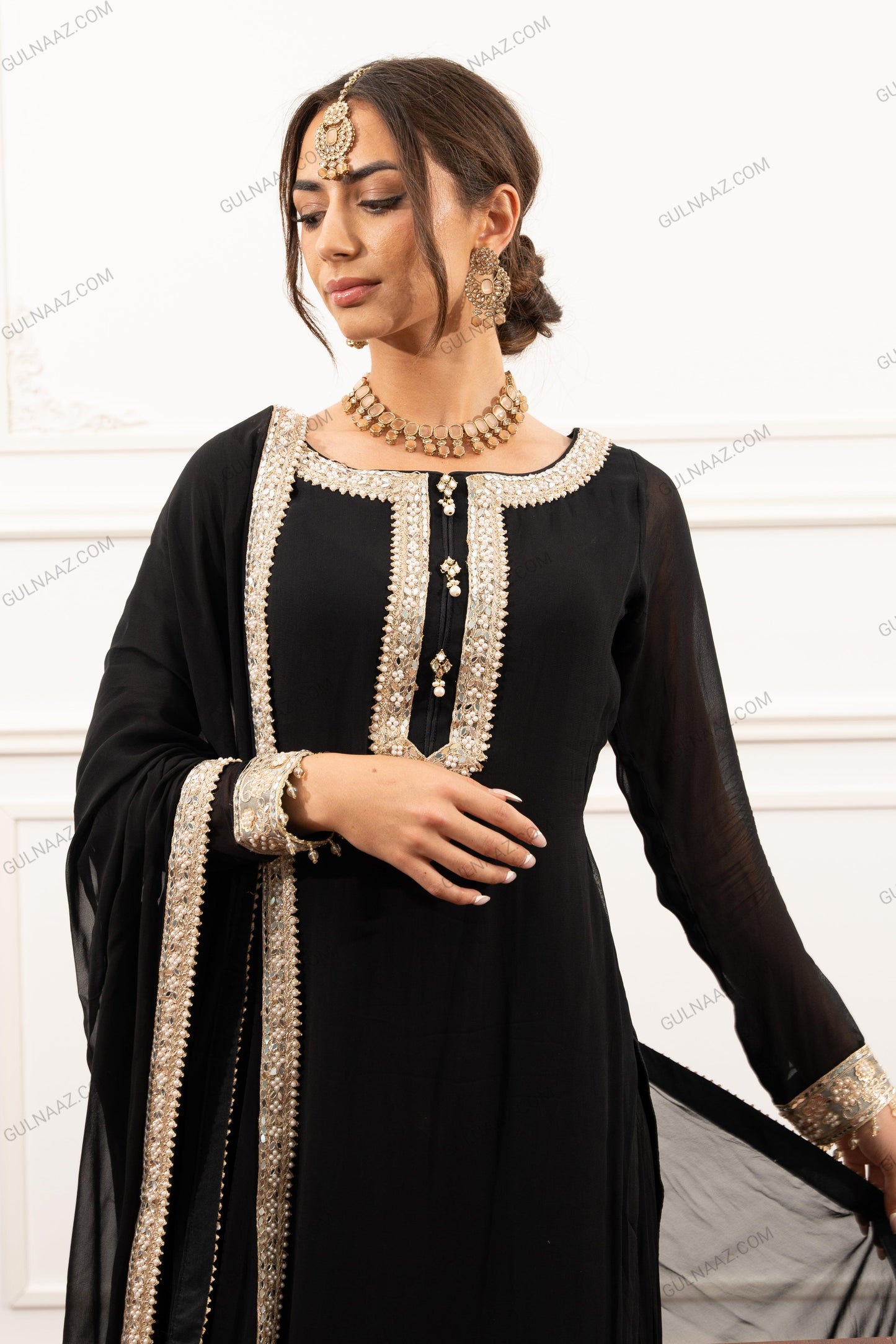 black sharara suit