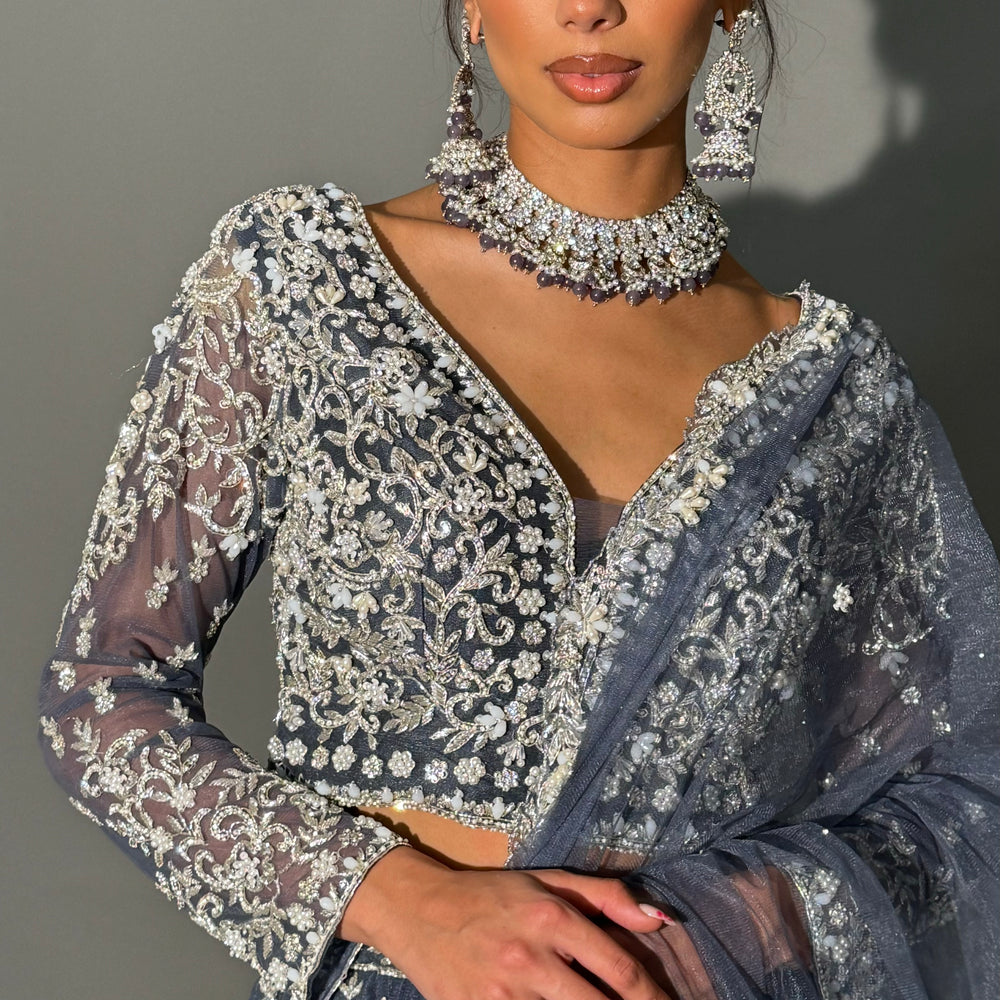 navyblue wedding lehenga 