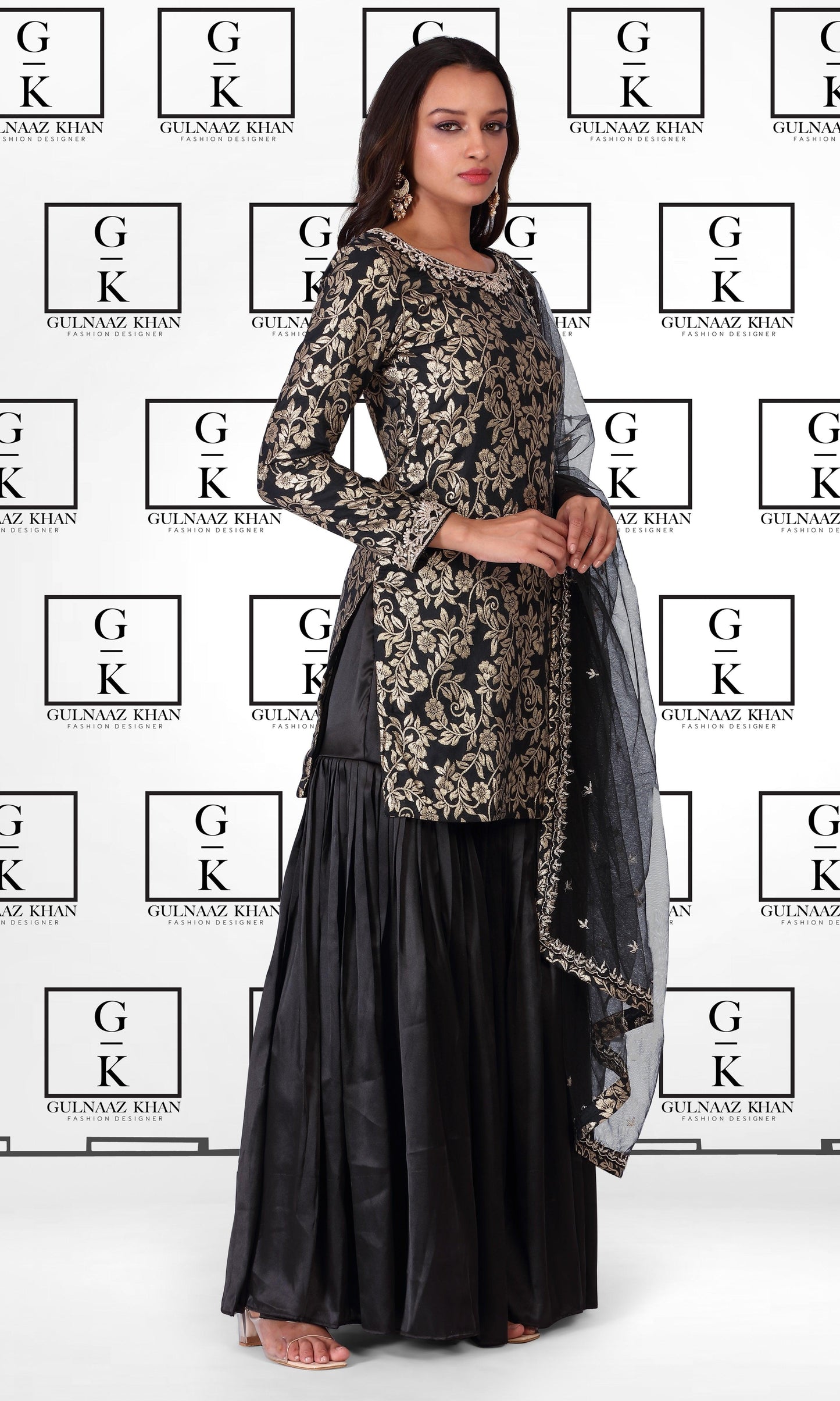 Classic Black Gharara Dress