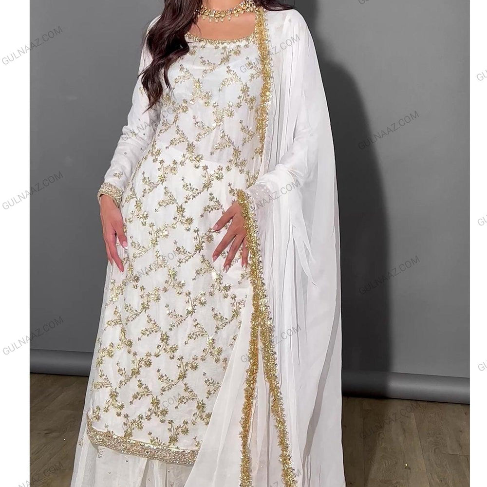 white sharara set