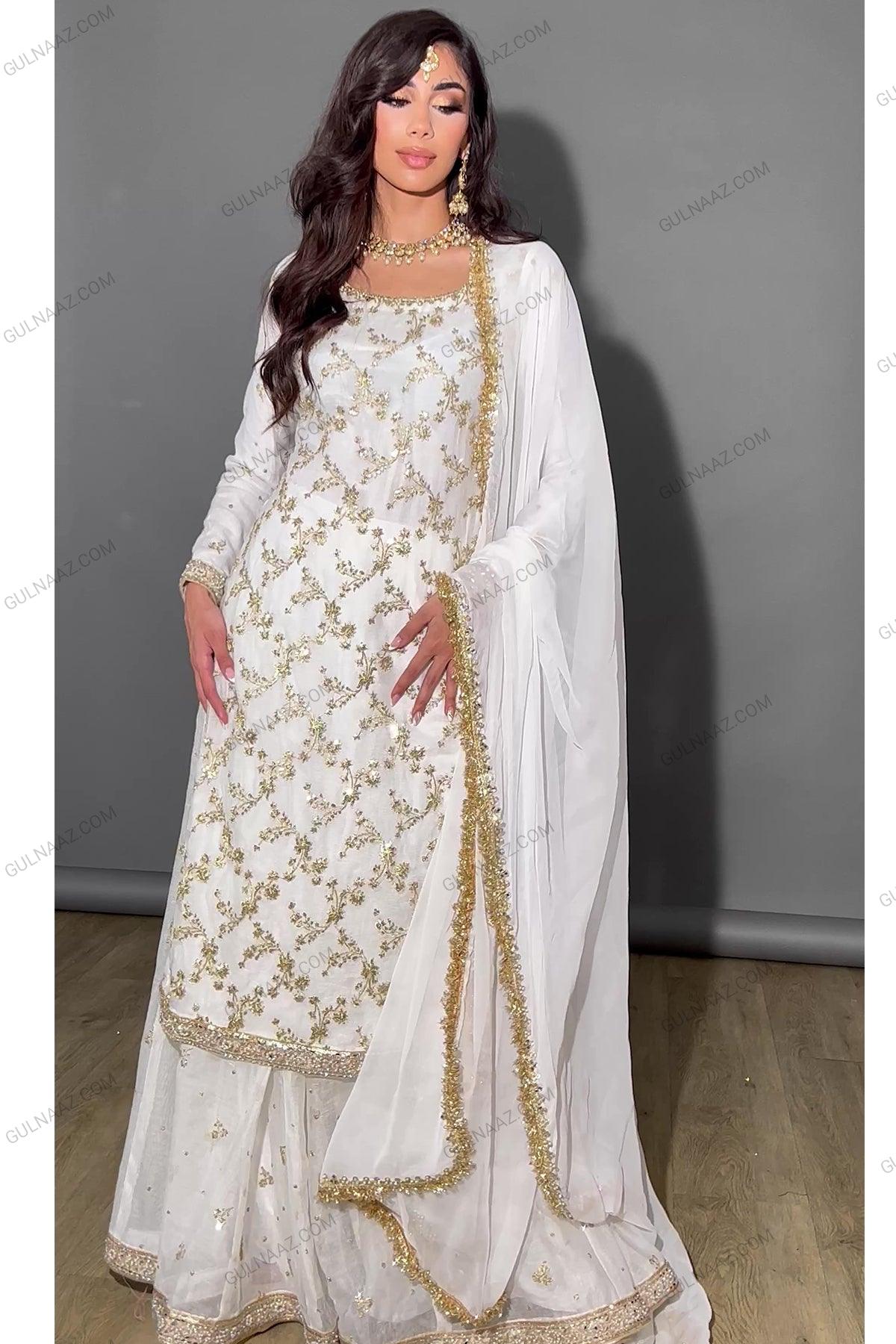 white sharara set