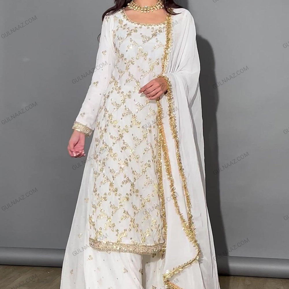 
                  
                    white and gold sharara set
                  
                