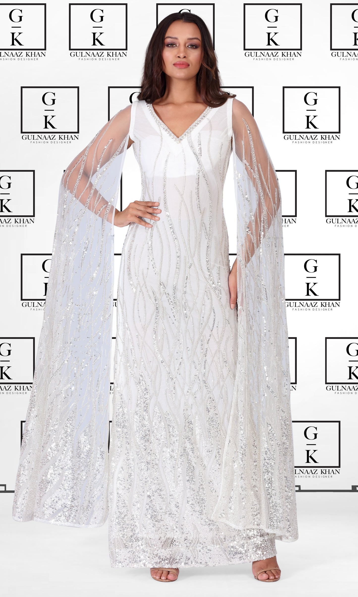 White Kelly Embellished Party Wear Gown - Shop Now! 34 White Kelly Embellished Party Wear Gown - Shop Now! 34