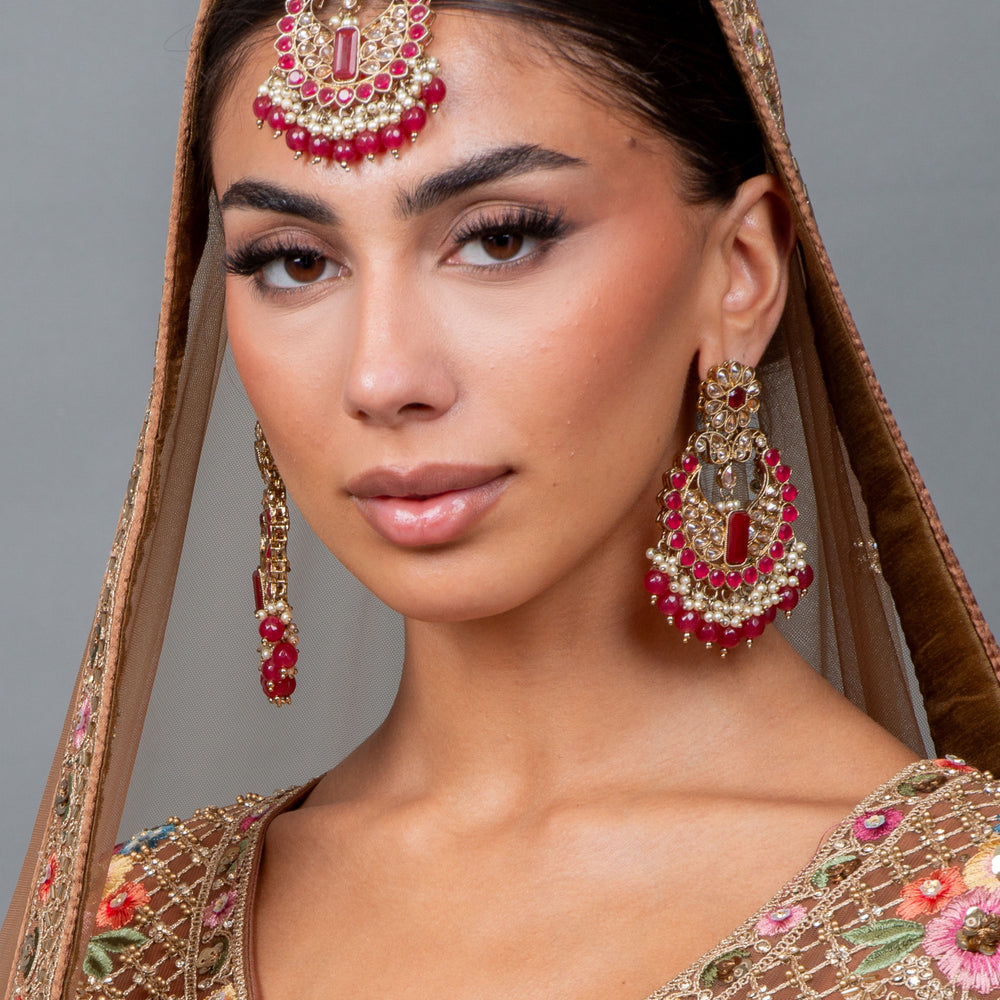 
                  
                    Matching bridal earrings included with Shehwar gown set
                  
                