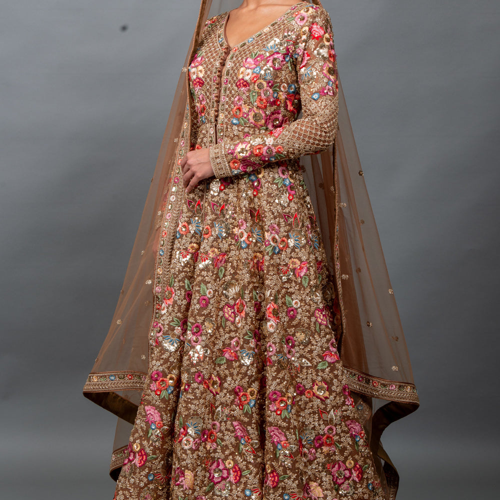 Shehwar designer bridal dress styled with matching embroidered dupatta