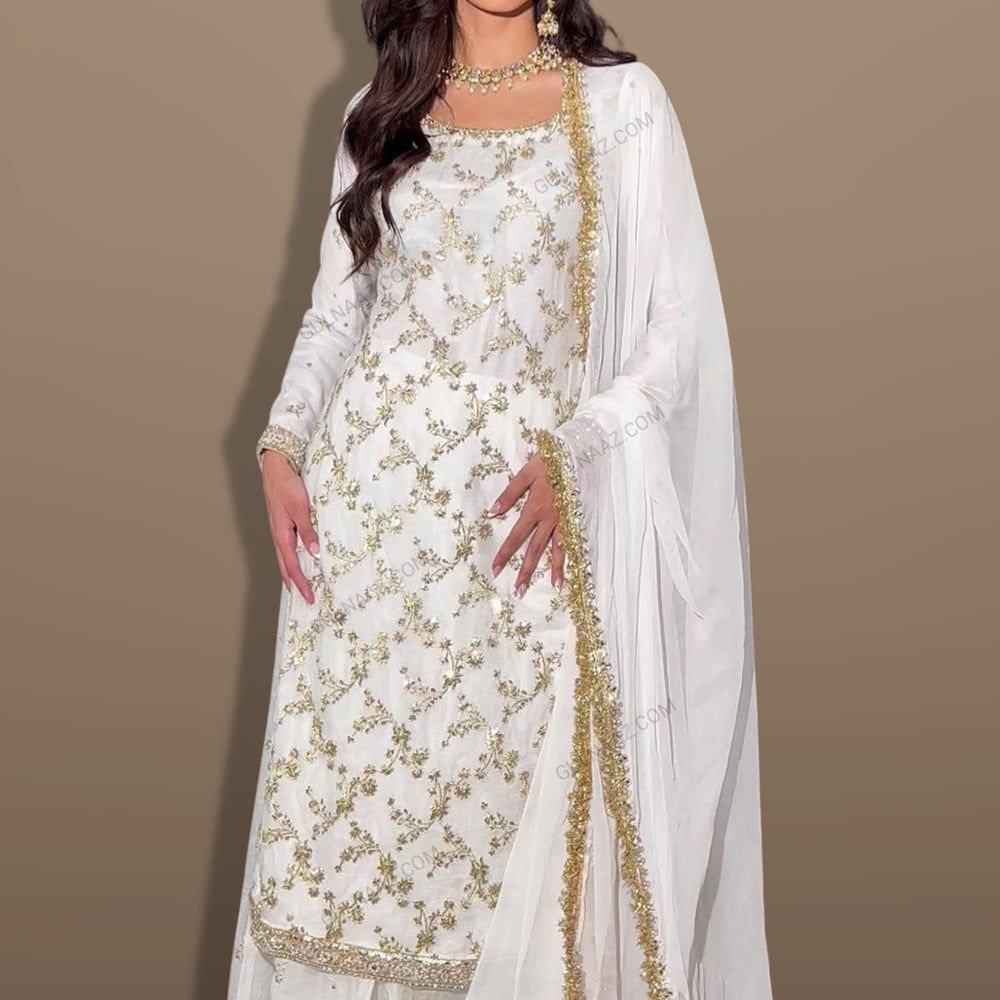 white sharara set