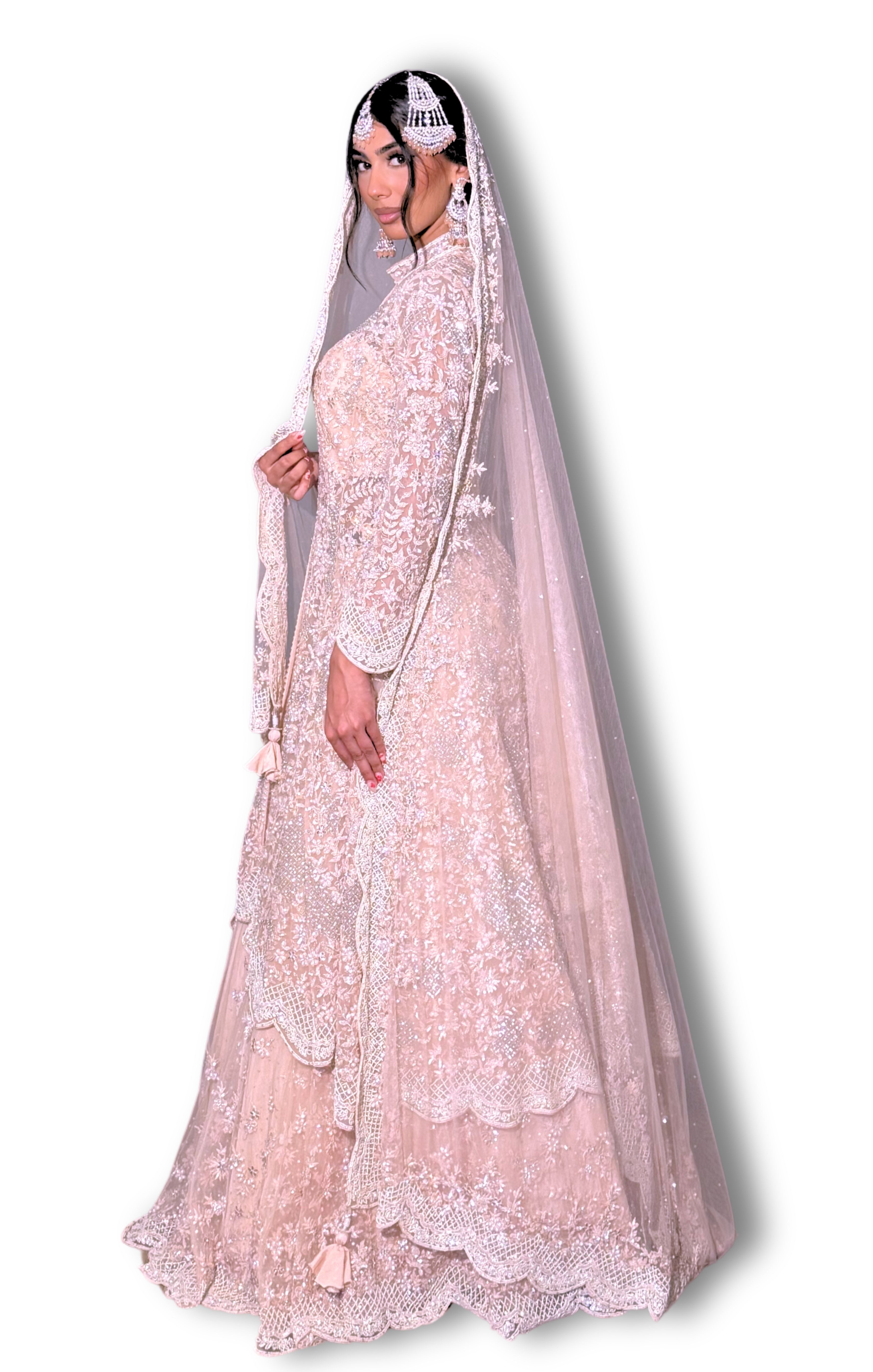 light pink bridal lehenga