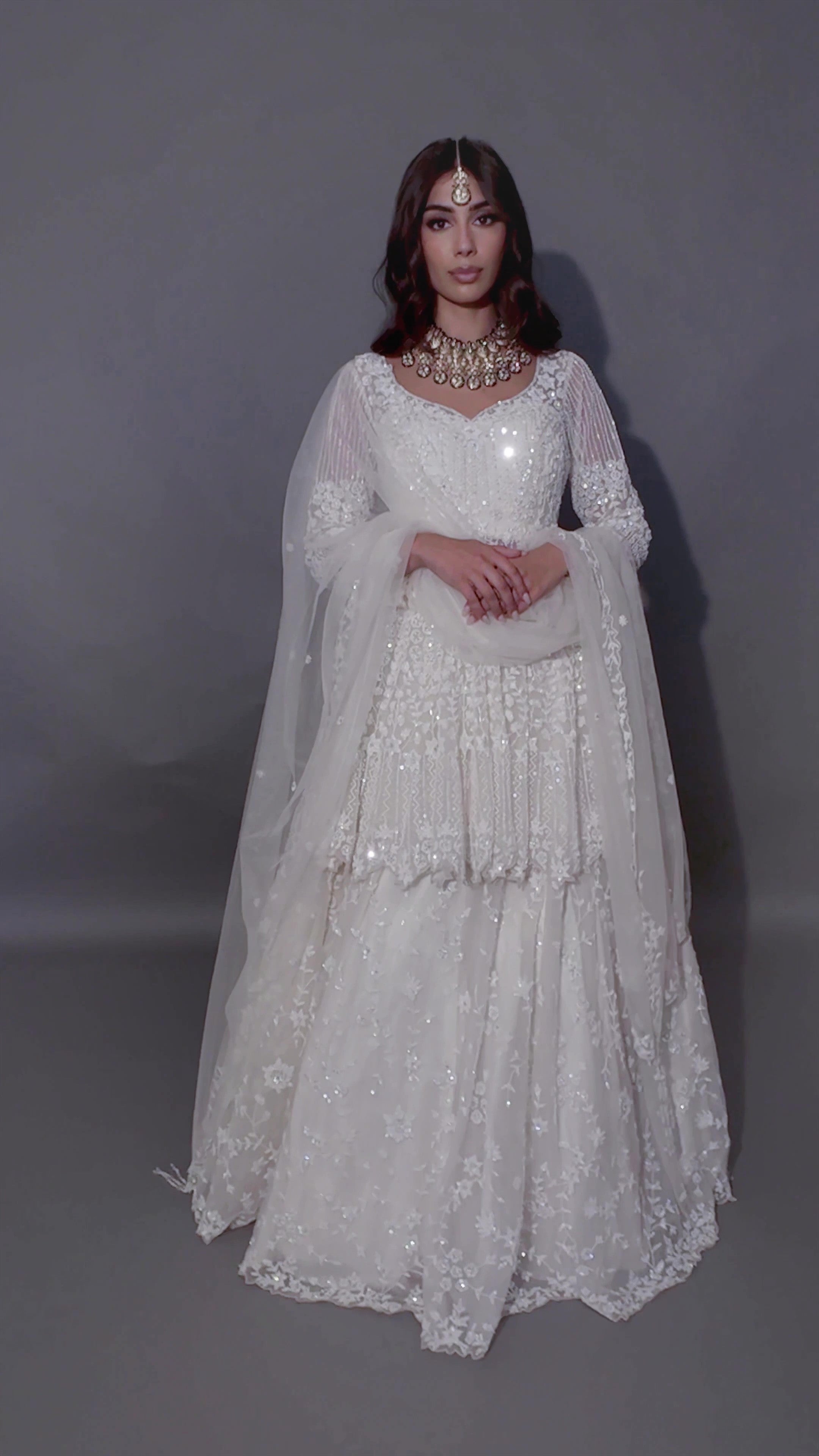 white designer sharara