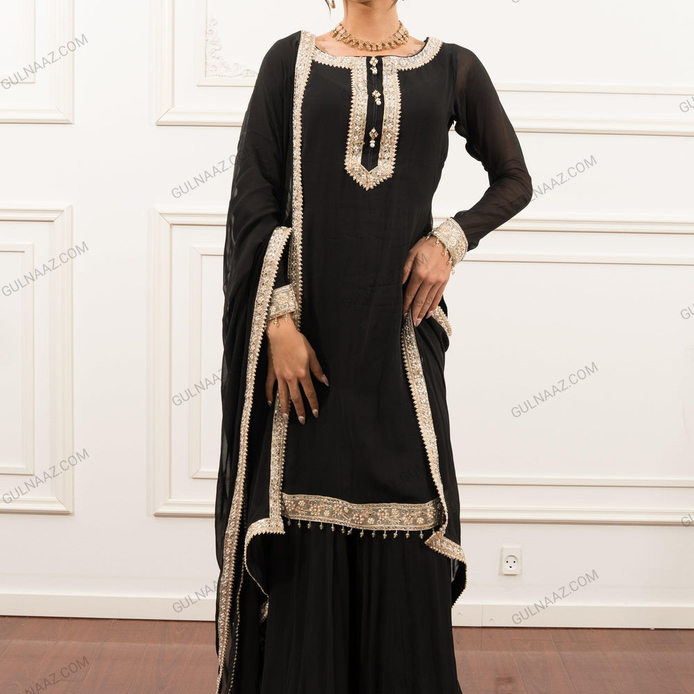 black sharara with top