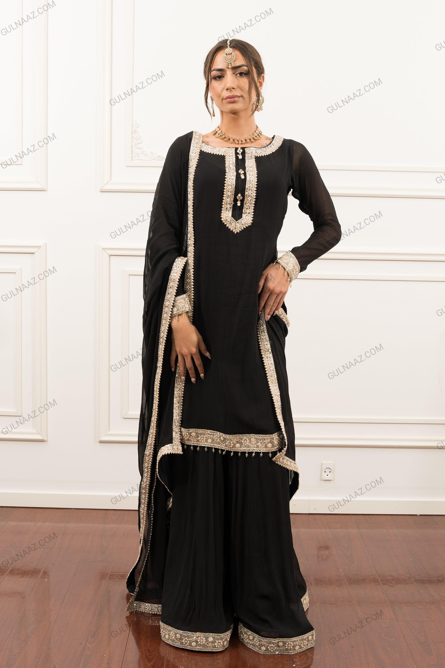 black sharara with top