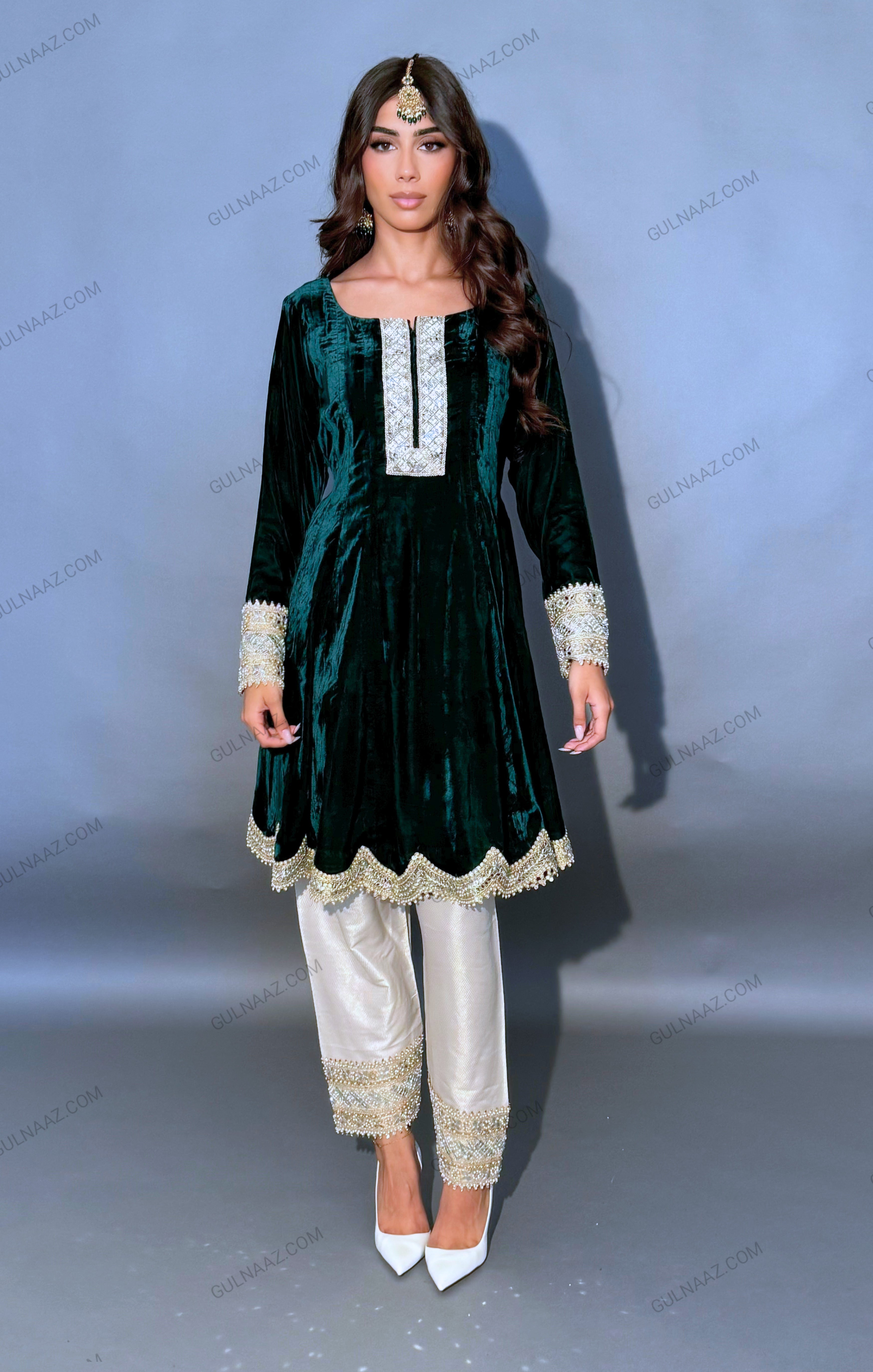 green designer kurti