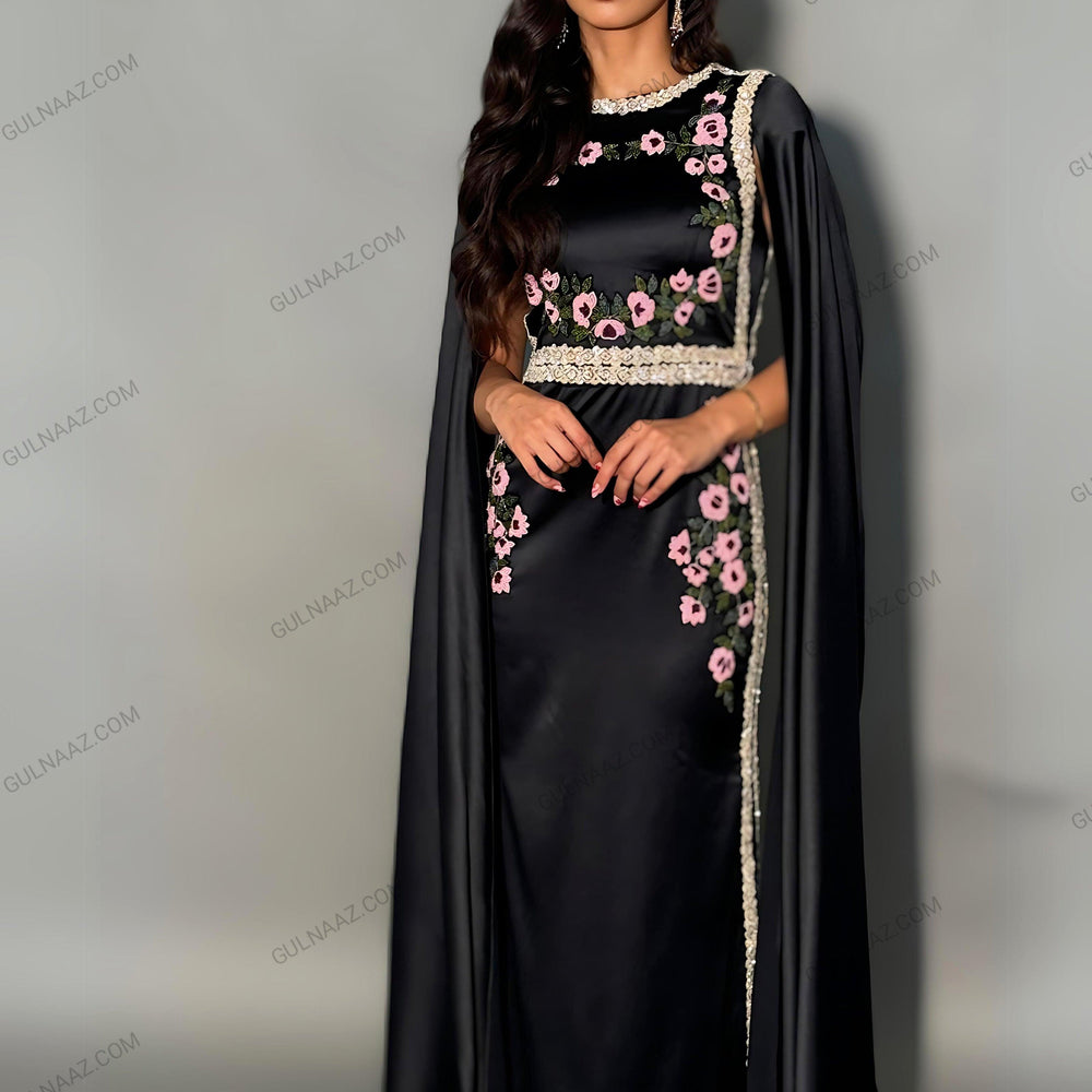 
                  
                    black body-fit gown
                  
                