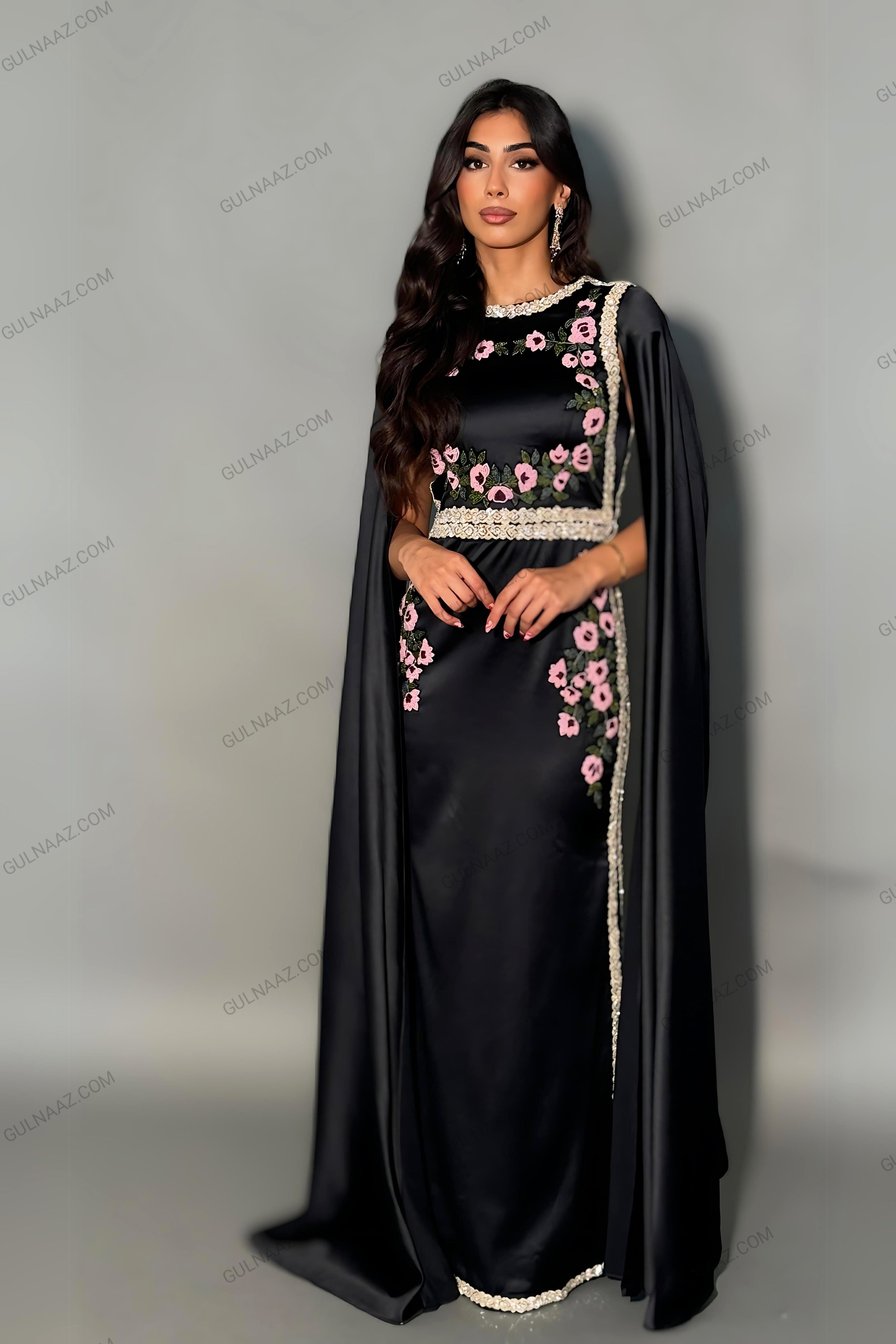 black body-fit gown