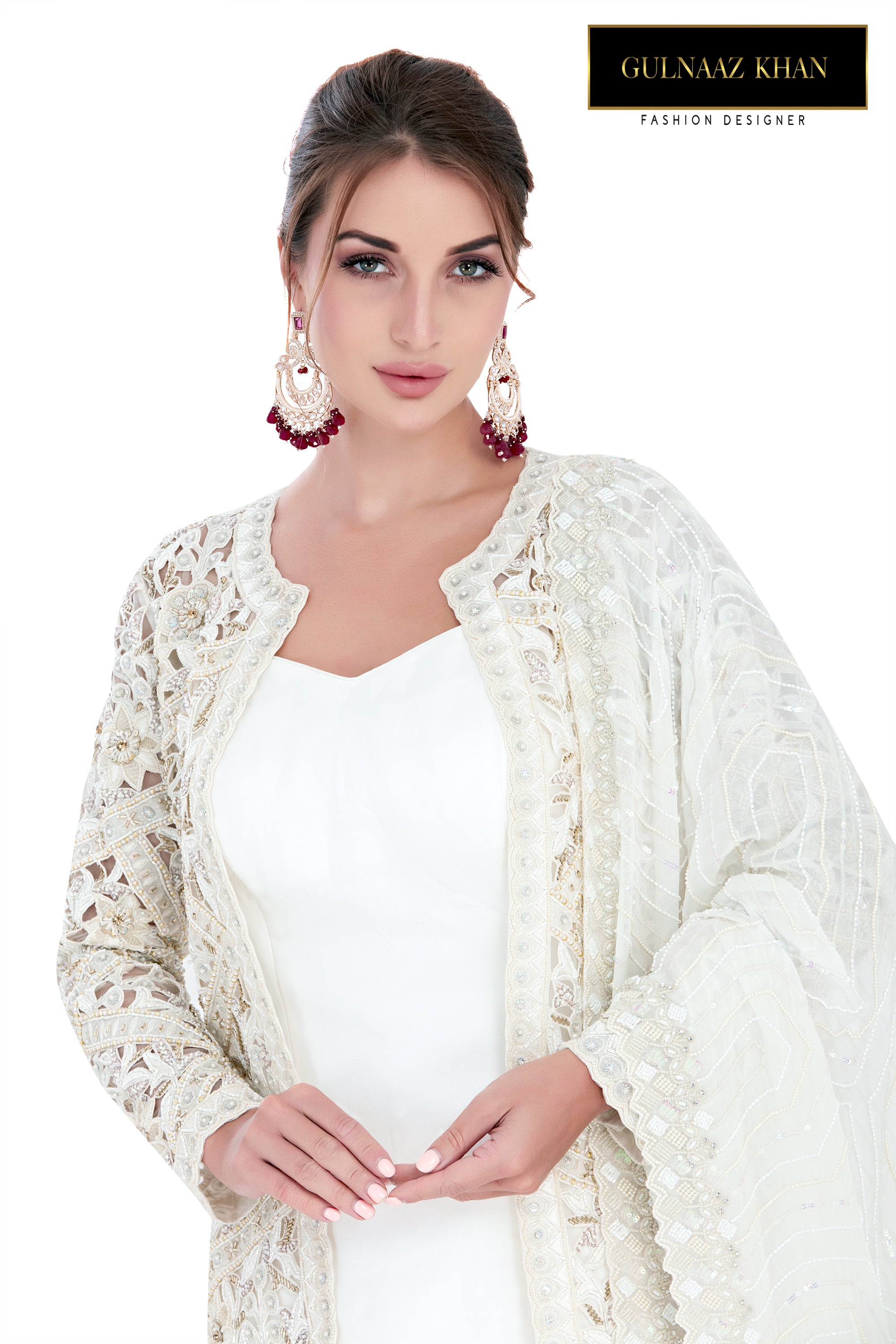 kameez with gharara and jacket