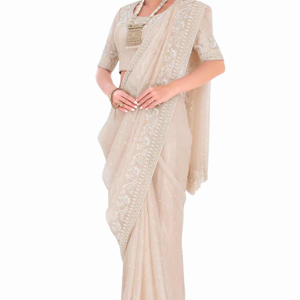 ivory saree