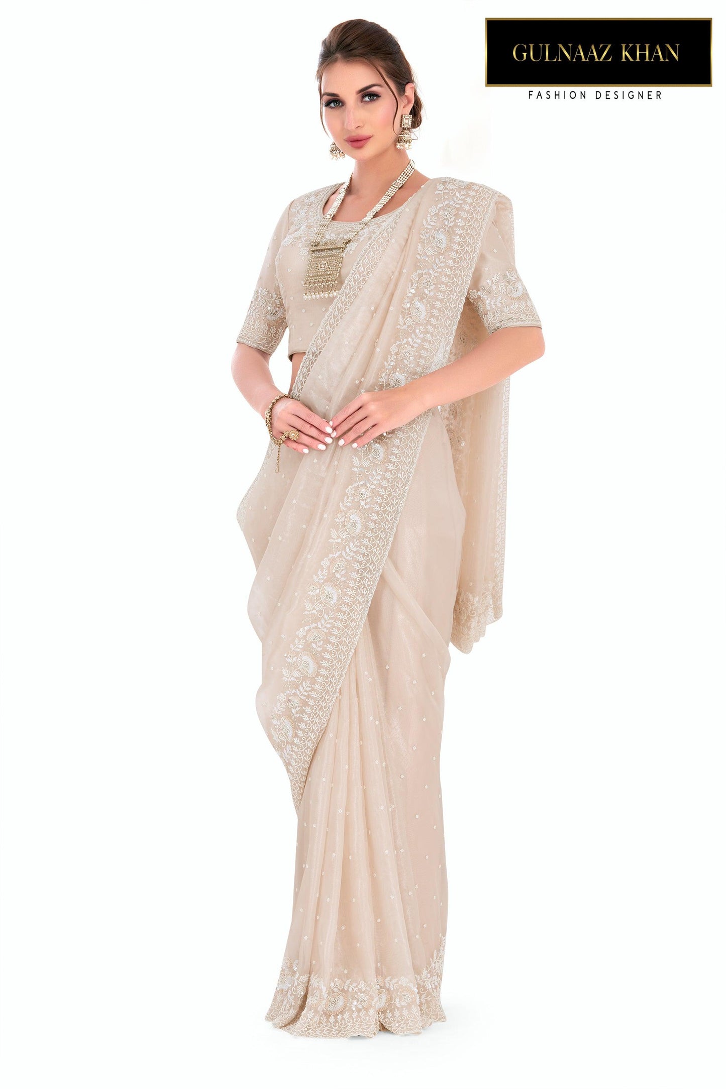 ivory saree