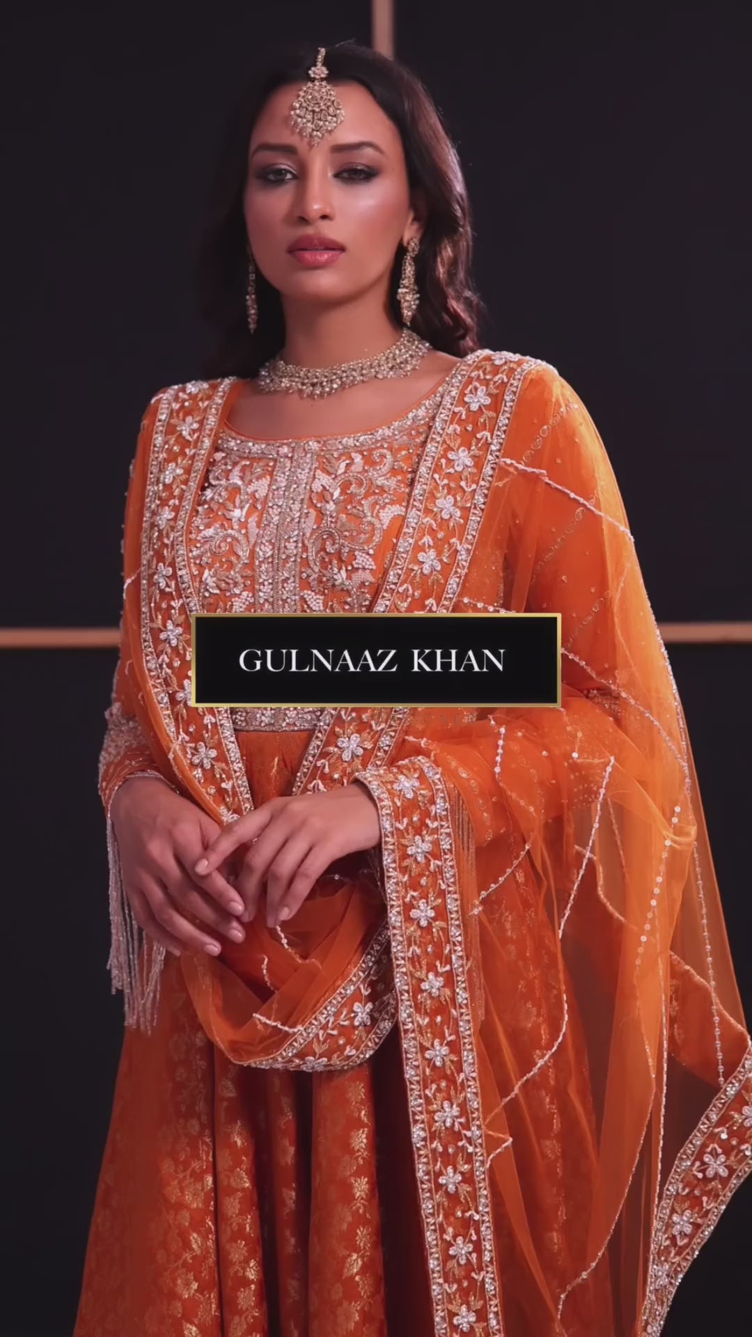 Orange embroidered lehenga 