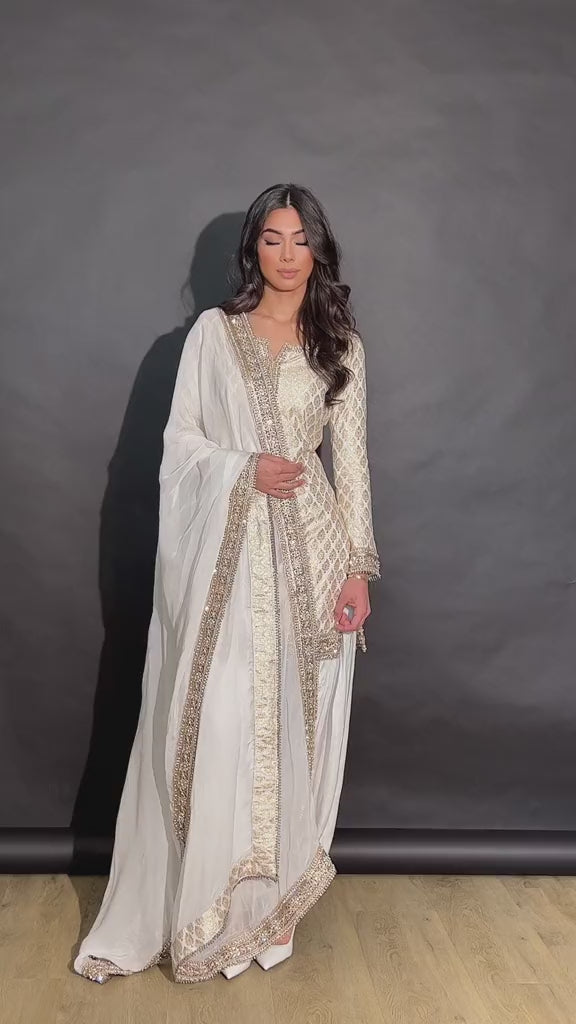 off-white salwar kameez