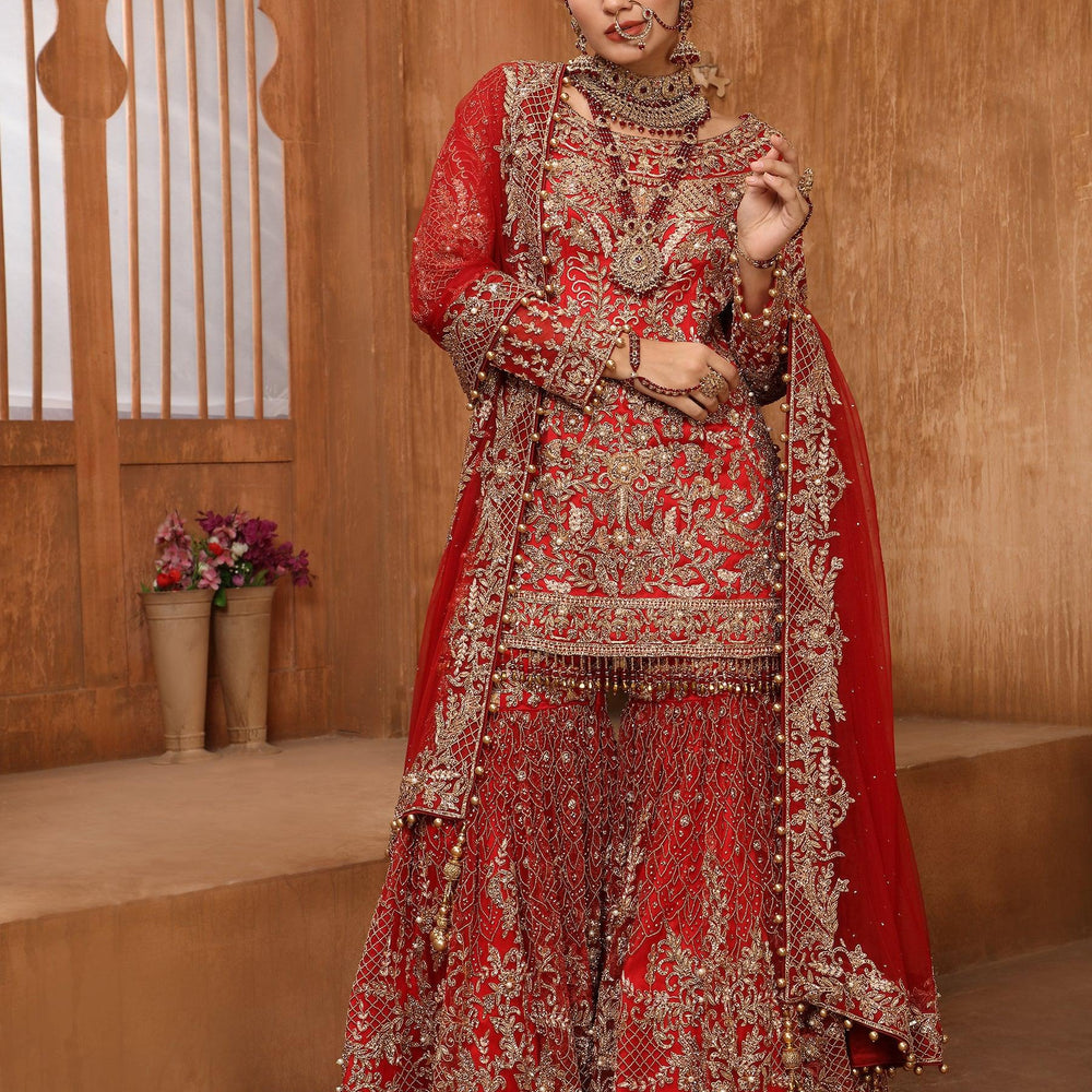 
                  
                    red bridal peplum sharara
                  
                