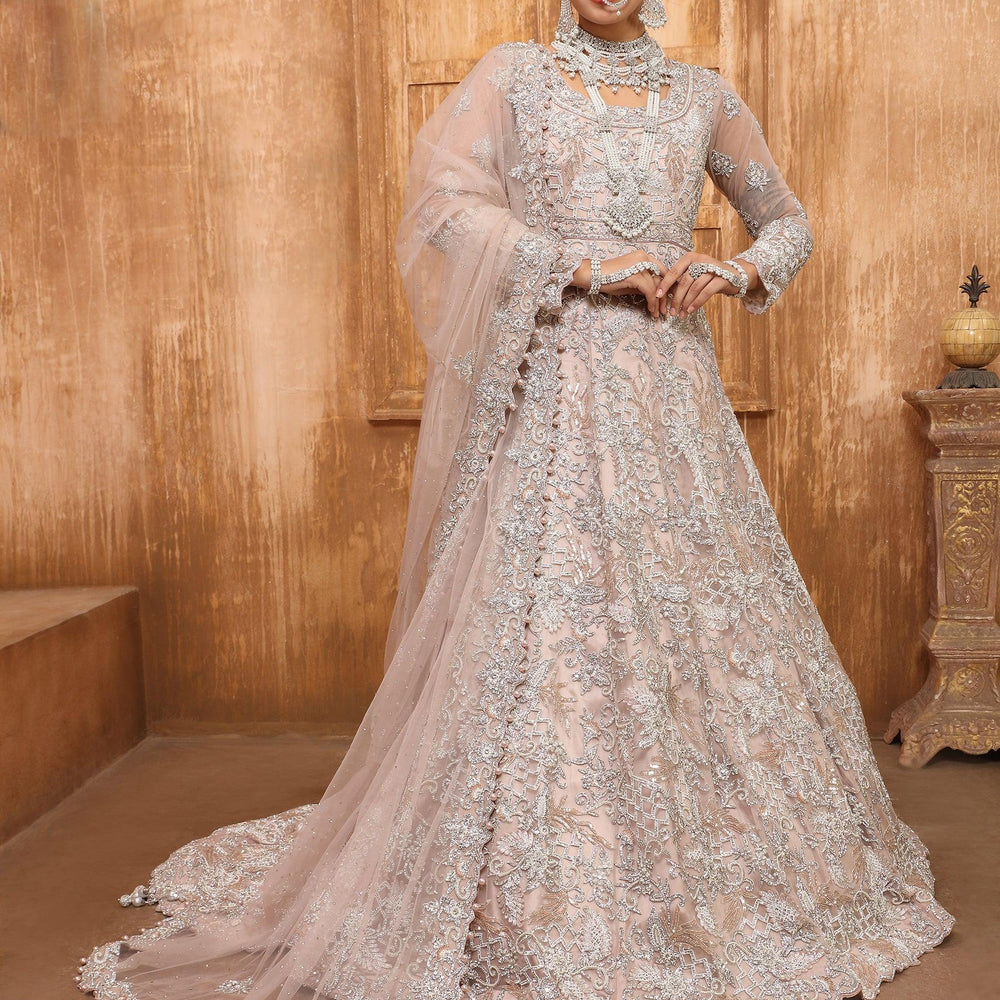 peach bridal gown