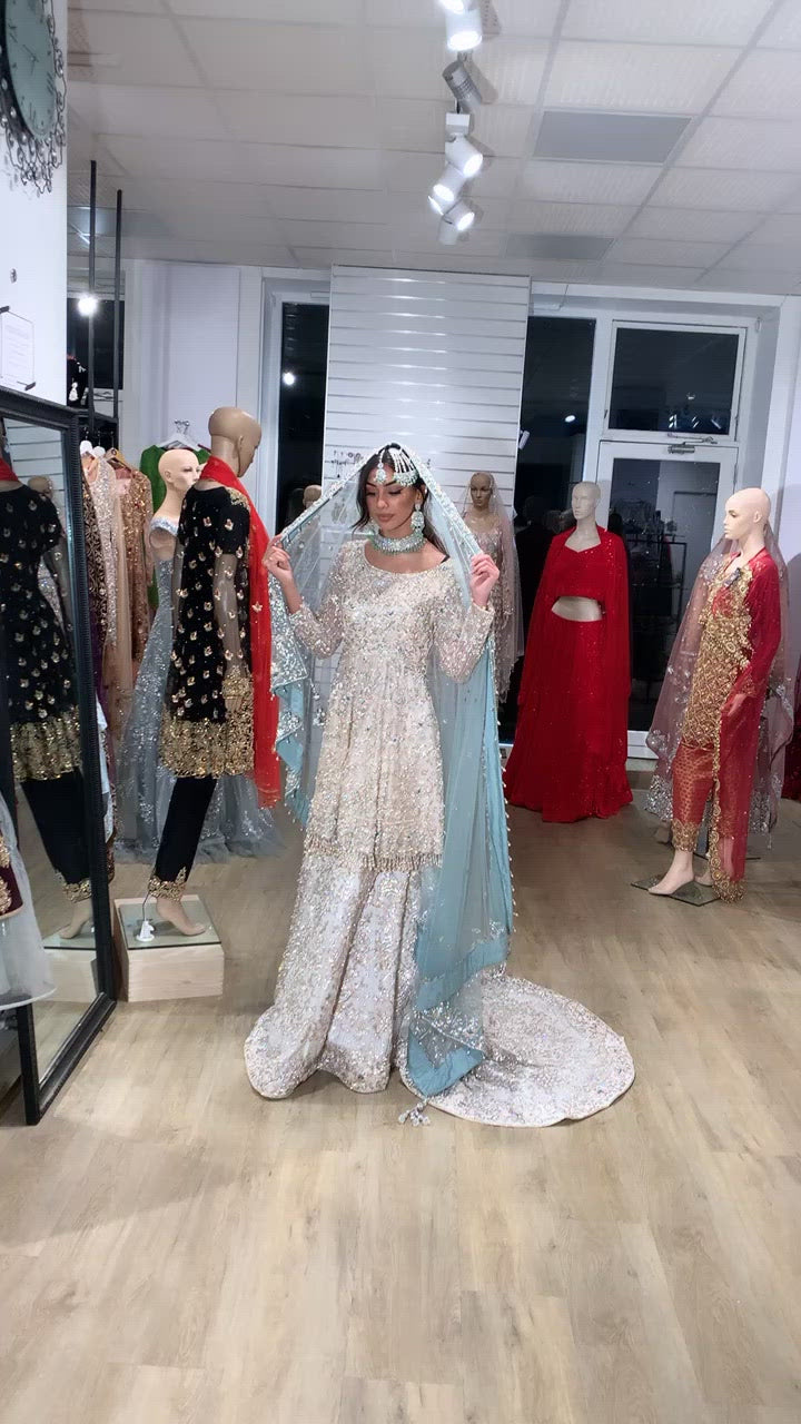 Silver Bridal Lehenga Kameez