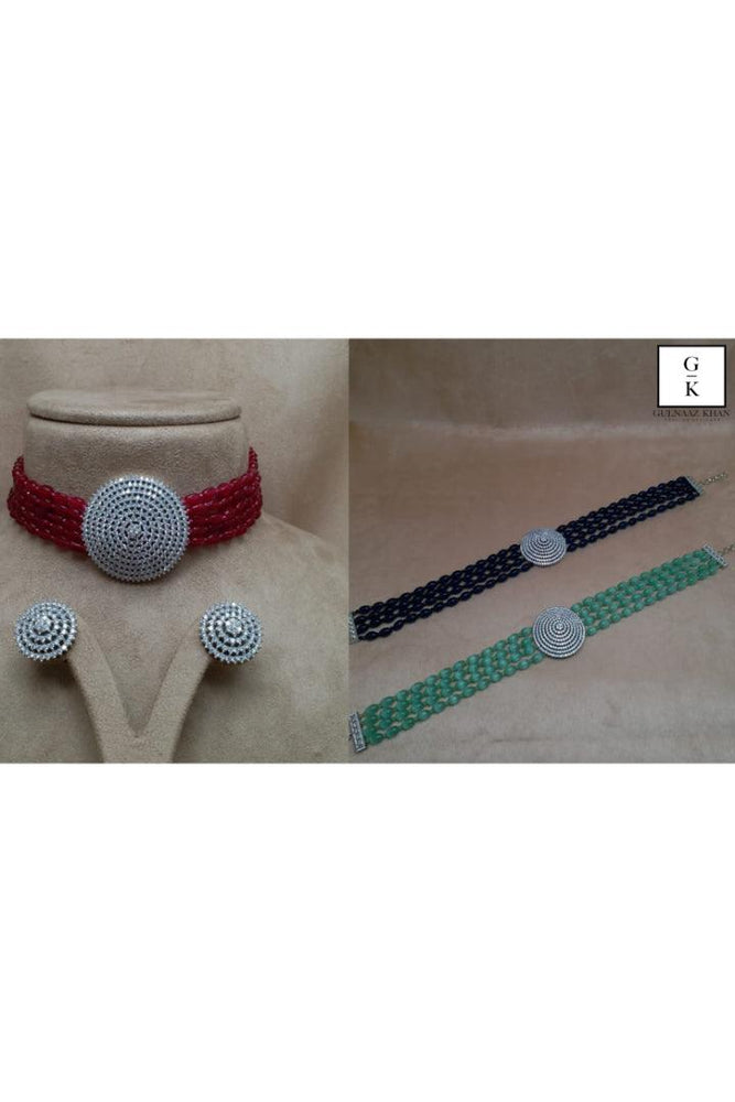 
                  
                    necklace set with american stone
                  
                