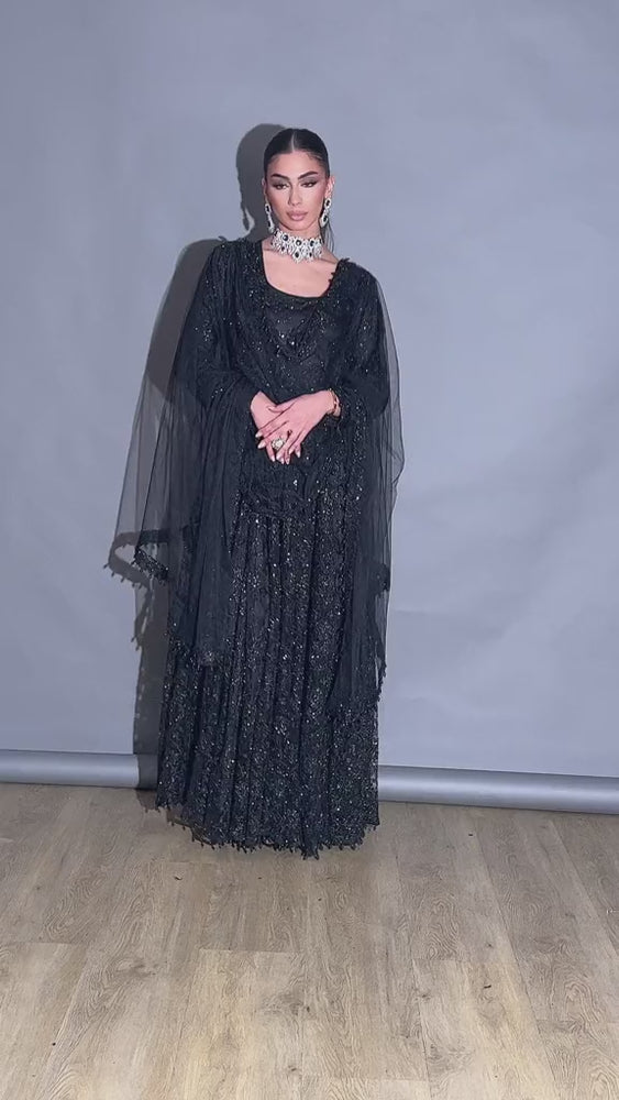 
                  
                    Load and play video in Gallery viewer, black party wear gown
                  
                