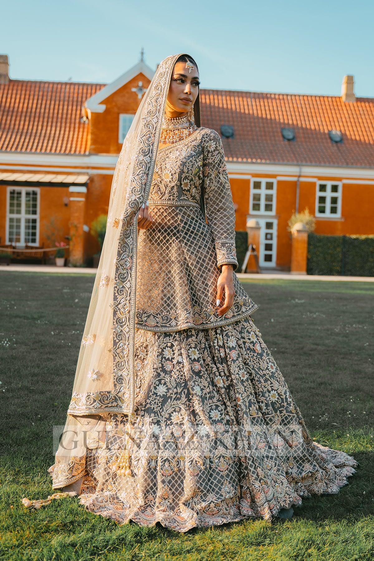 grey bridal gown