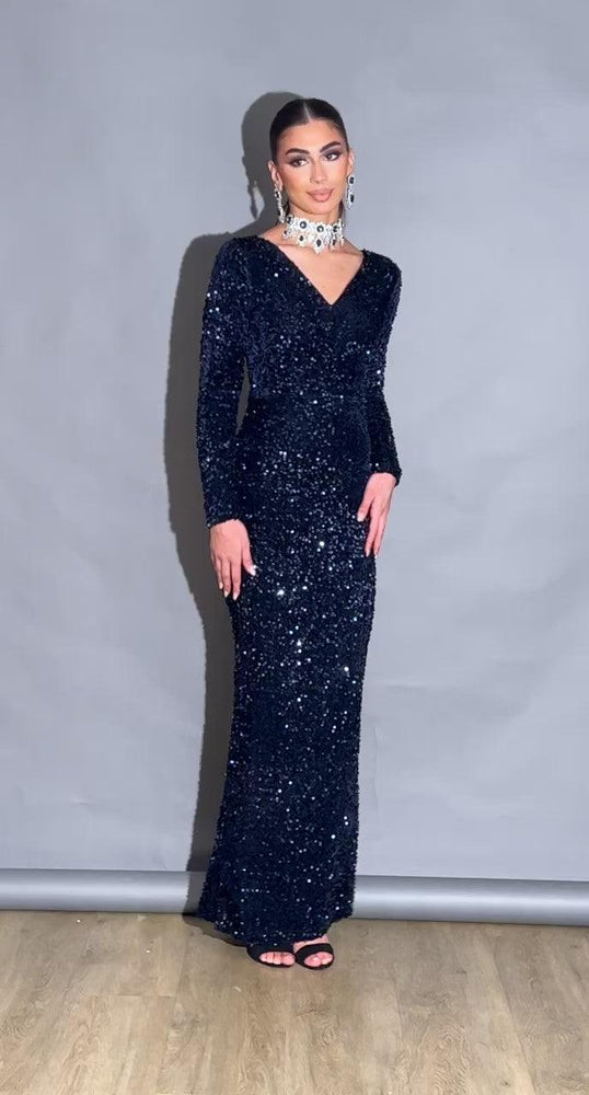 body-fit sequin gown