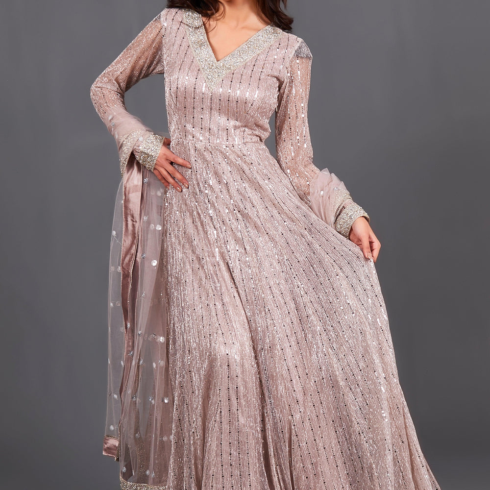 pastel pink wedding gown