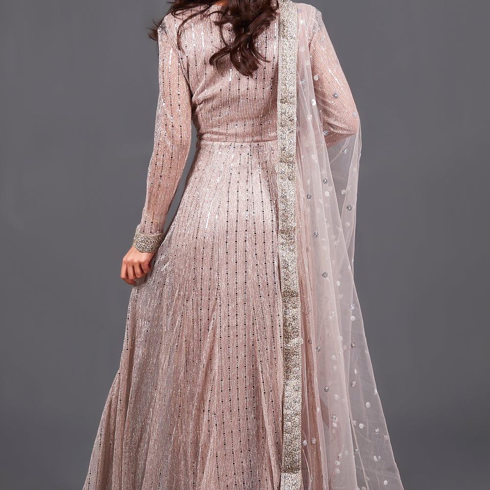 
                  
                    pastel pink gown
                  
                