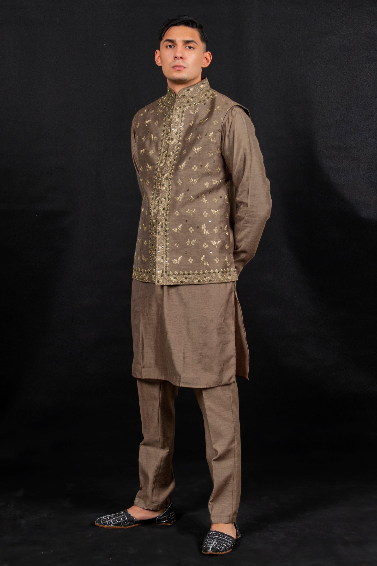 mens kurta pajama with waistcoat