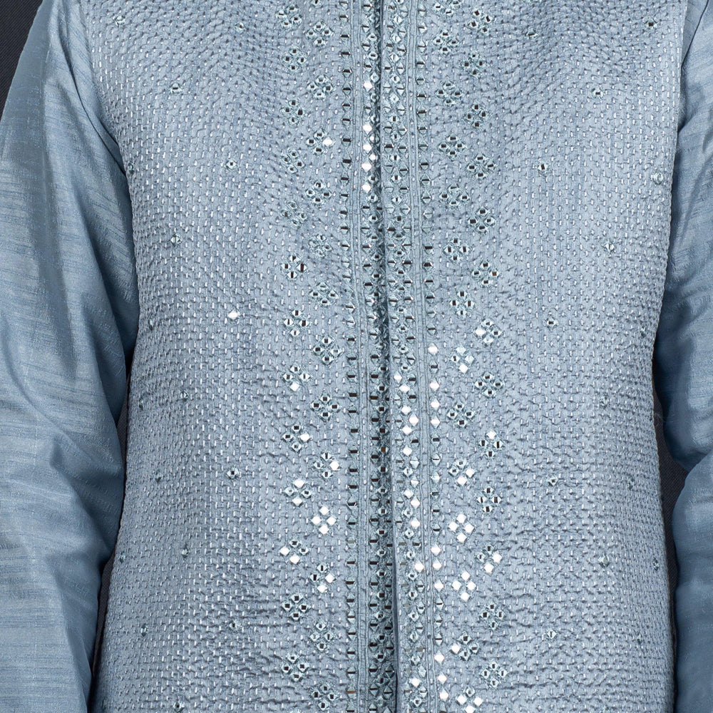 blue waistcoat for men