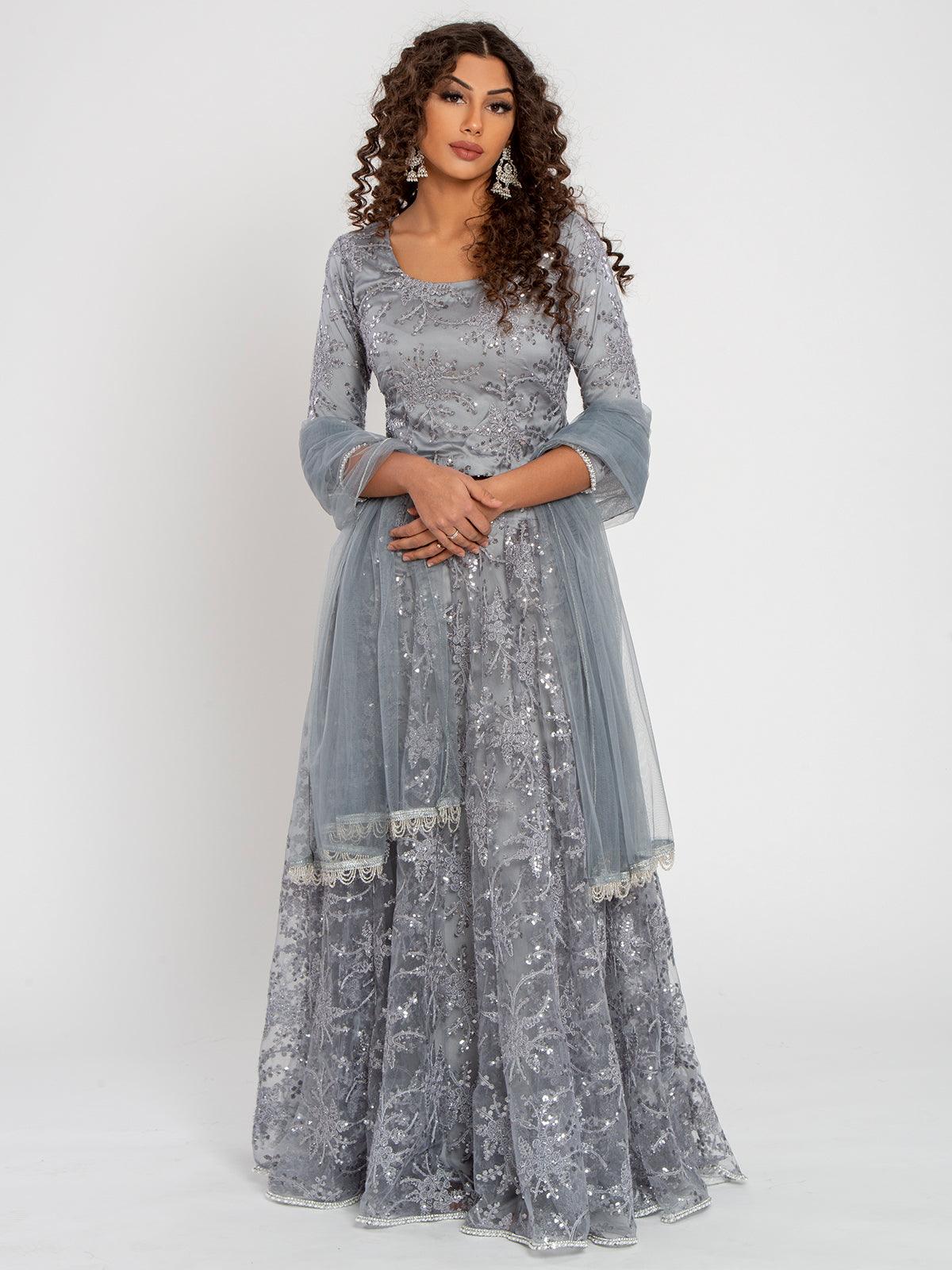 lehenga choli in grey