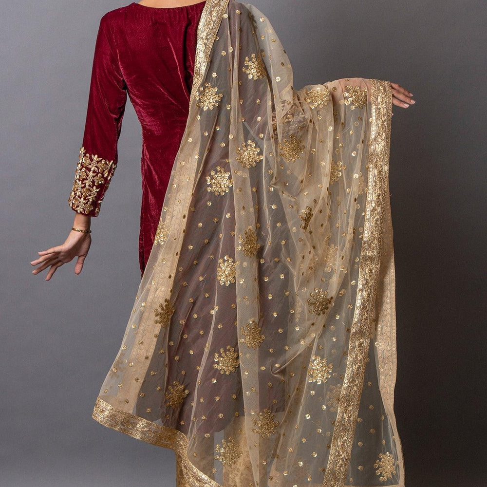 
                  
                    velvet kurta with dupatta
                  
                