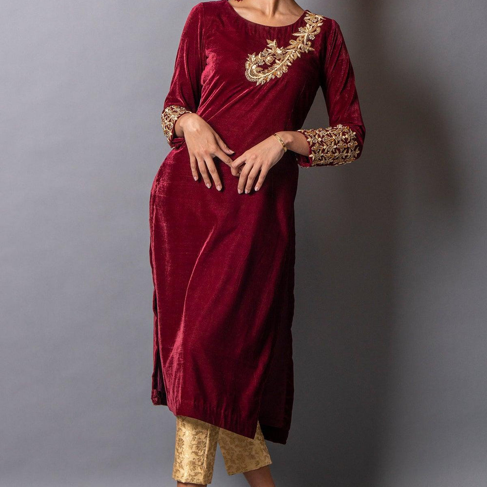 
                  
                    red velvet kurta
                  
                